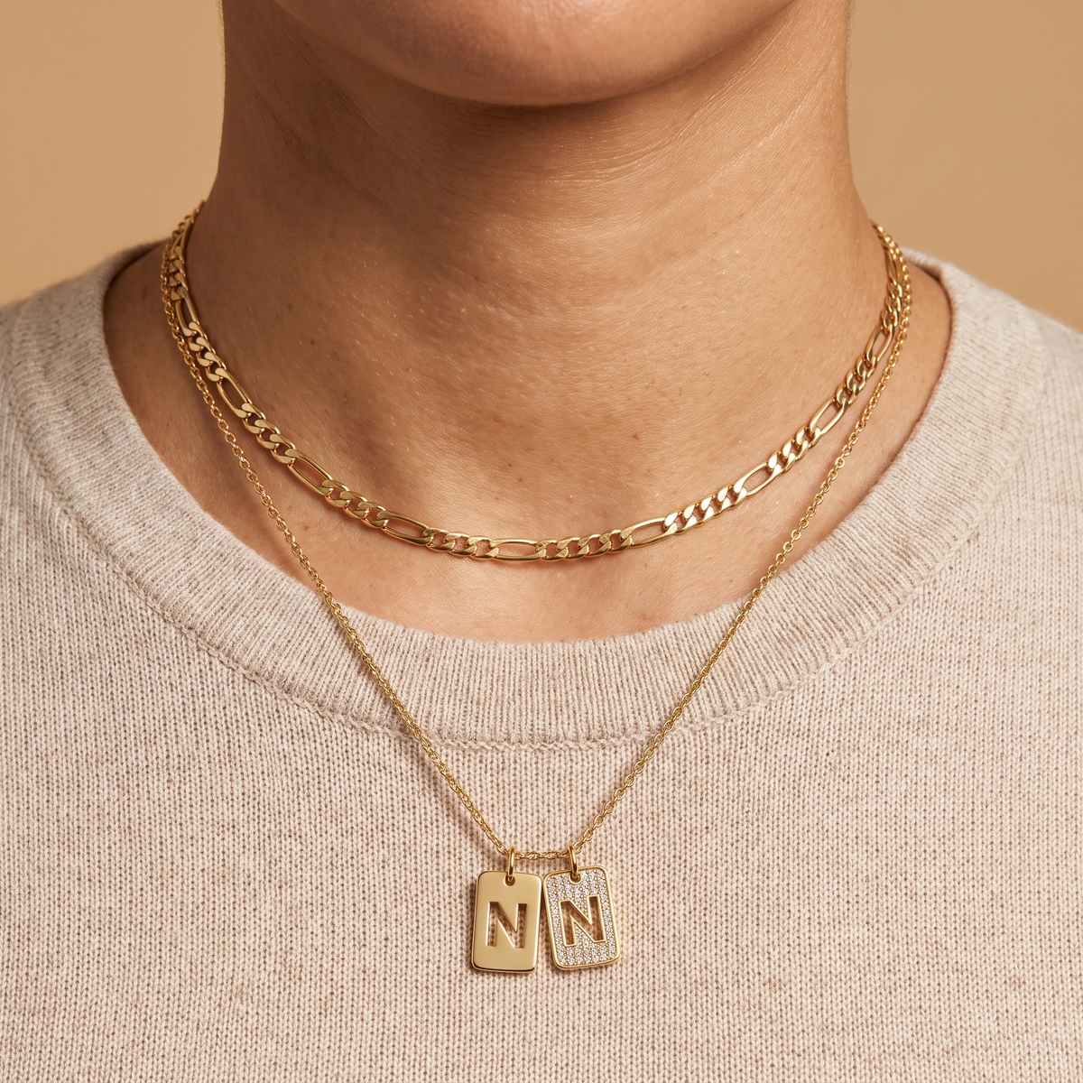 Collar de Inicial Doble Plaquita