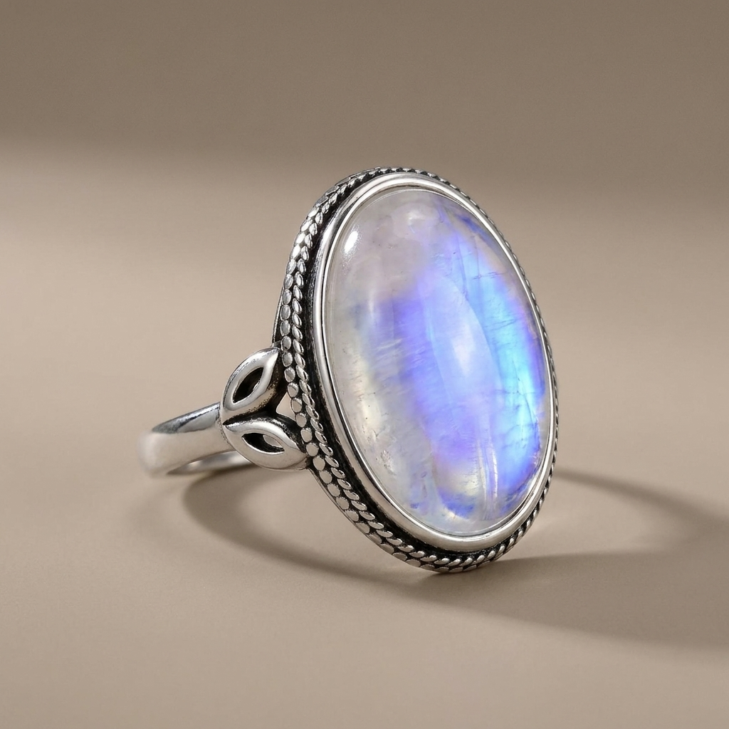 Anillo Piedra de Luna en plata de ley 925