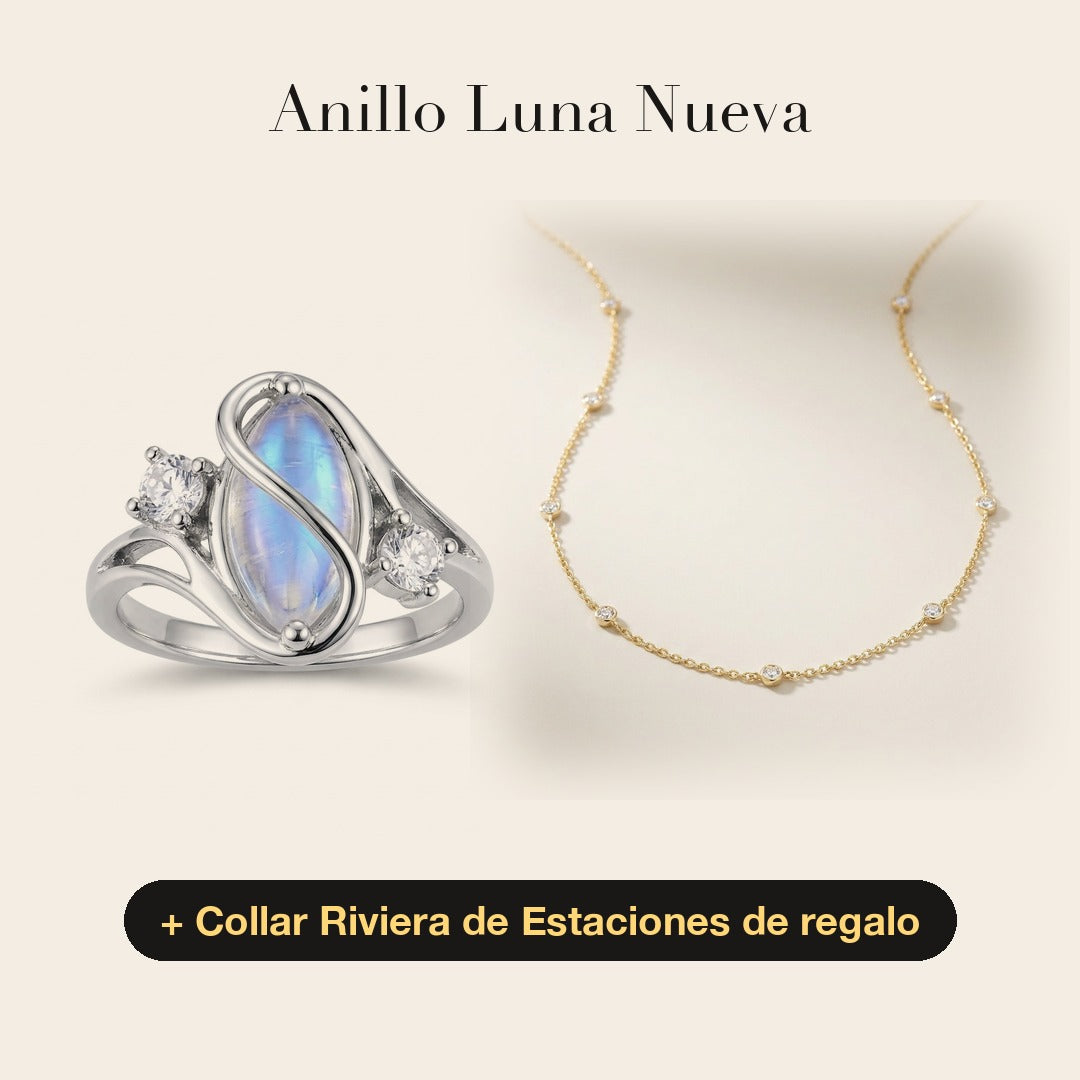 Anillo Luna Nueva + Collar Riviera de Estaciones de regalo
